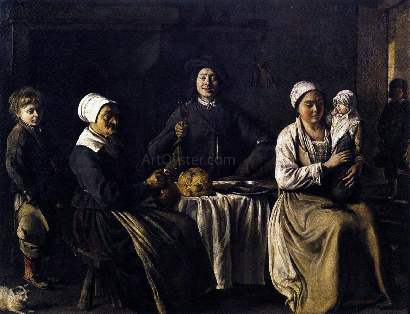Le nain Brothers The Happy Family - Canvas Print