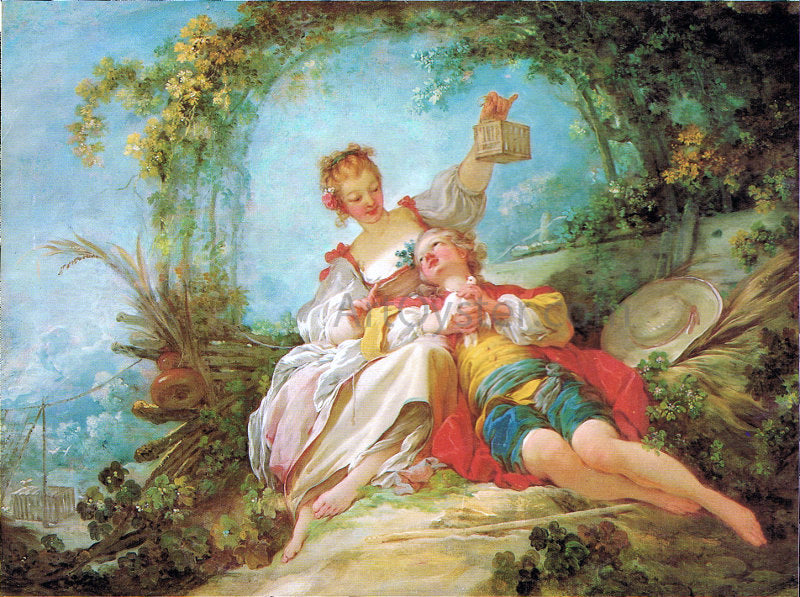 Jean-Honore Fragonard The Happy Lovers - Canvas Print