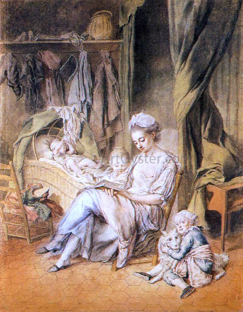 Johann Anton De Peters The Happy Mother - Canvas Print