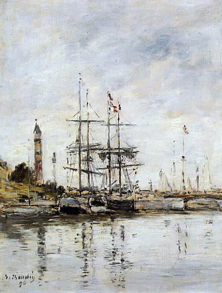 Eugene-Louis Boudin The Harbor at Deauville - Canvas Print