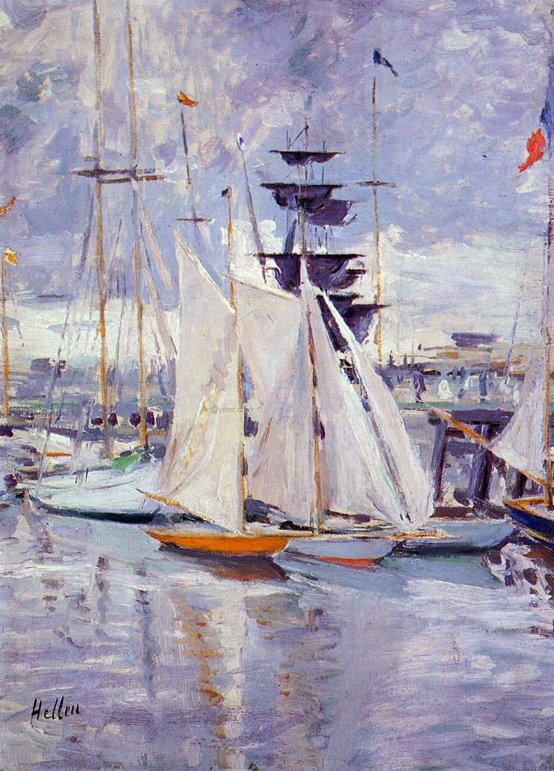 Paul Cesar Helleu The Harbor at Deauville - Canvas Print