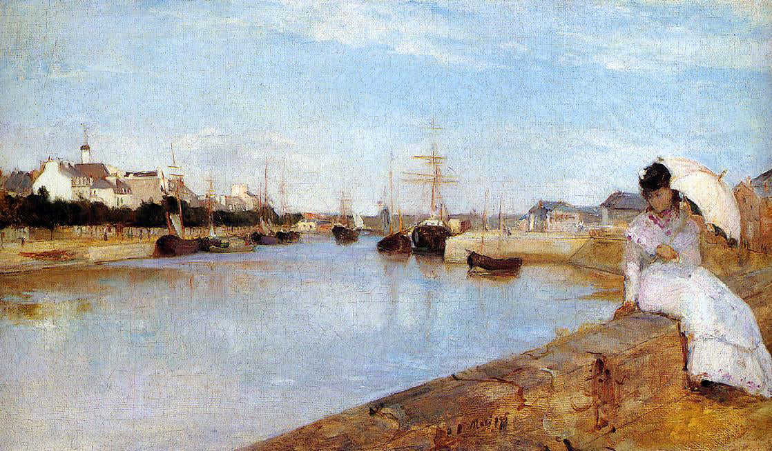 Berthe Morisot The Harbor at Lorient - Canvas Print