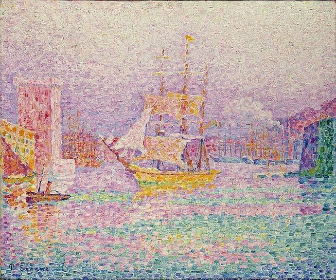 Paul Signac The Harbour at Marseille - Canvas Print