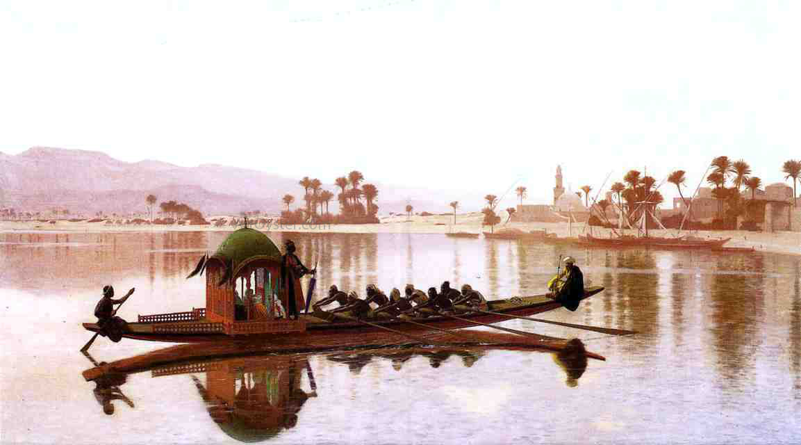 Jean-Leon Gerome The Harem's Excursion - Canvas Print
