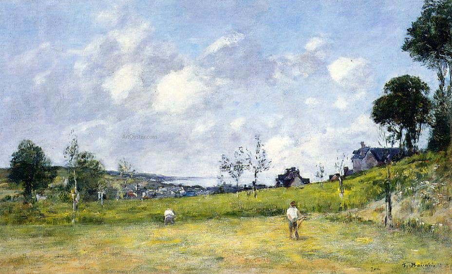 Eugene-Louis Boudin The Harvest near Trouville - Canvas Print