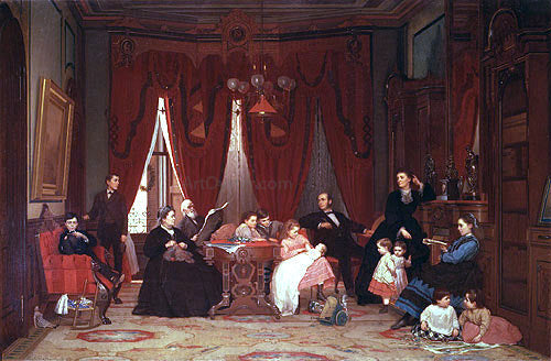 Eastman Johnson The Hatch Family - Canvas Print