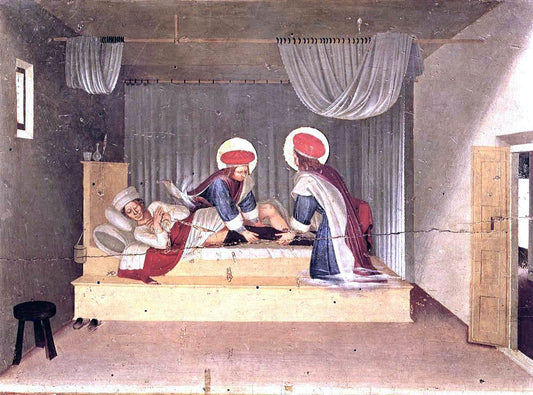 Fra Angelico The Healing of Justinian by Saint Cosmas and Saint Damian (San Marco Altarpiece) - Canvas Print