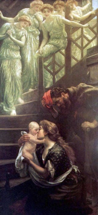 Arthur Hughes The Heavenly Stair - Canvas Print