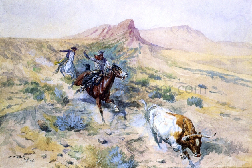 Charles Marion Russell The Herd Quitter - Canvas Print
