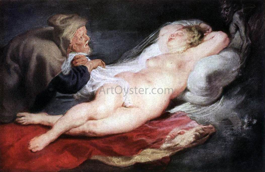 Peter Paul Rubens The Hermit and the Sleeping Angelica - Canvas Print