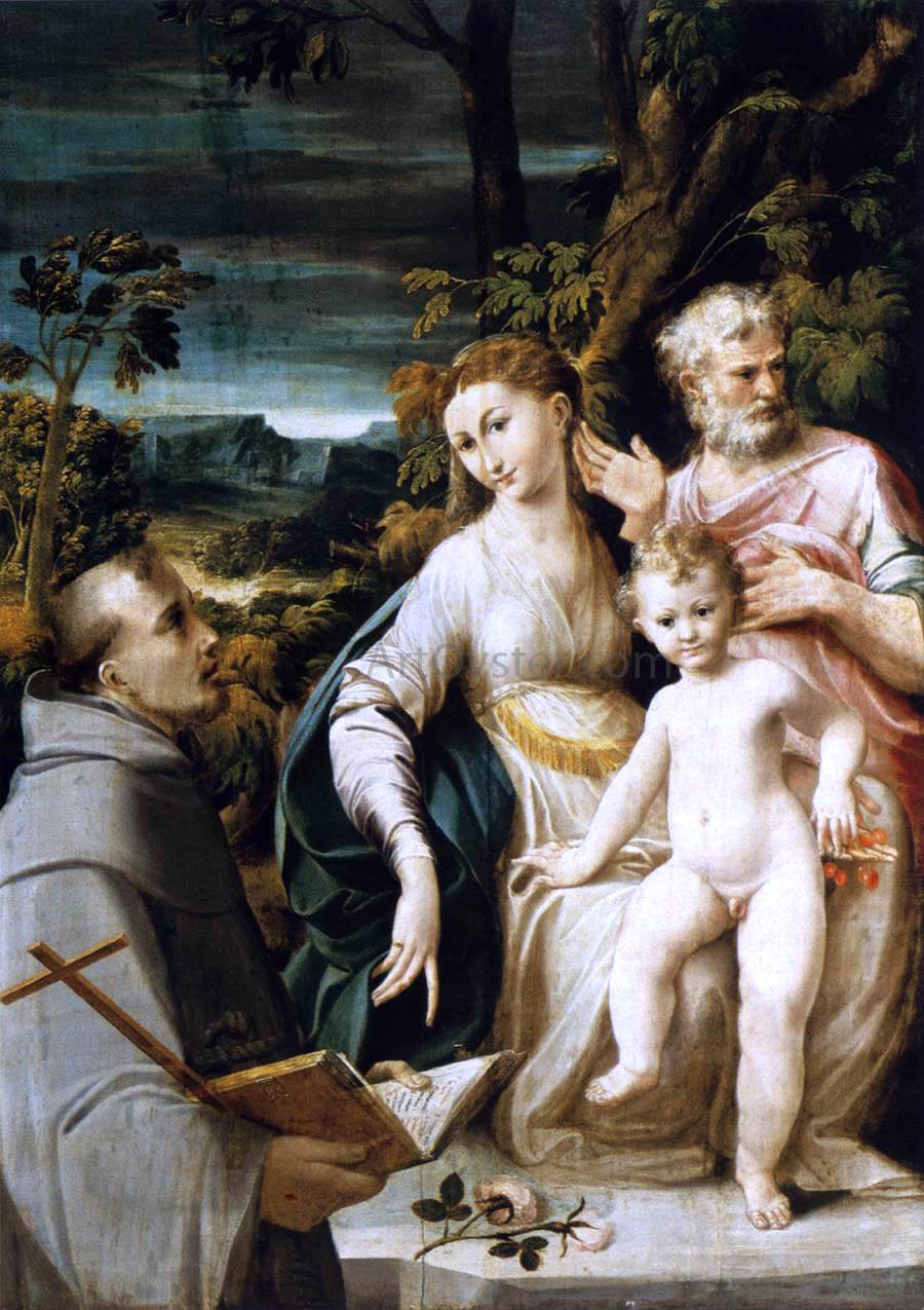 Girolamo Mazzola Bedoli The Holy Family - Canvas Print