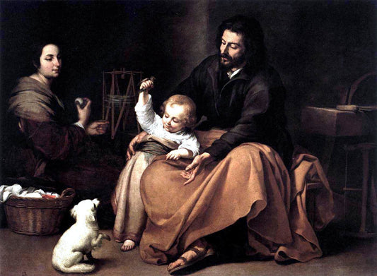 Bartolome Esteban Murillo The Holy Family with a Bird - Canvas Print