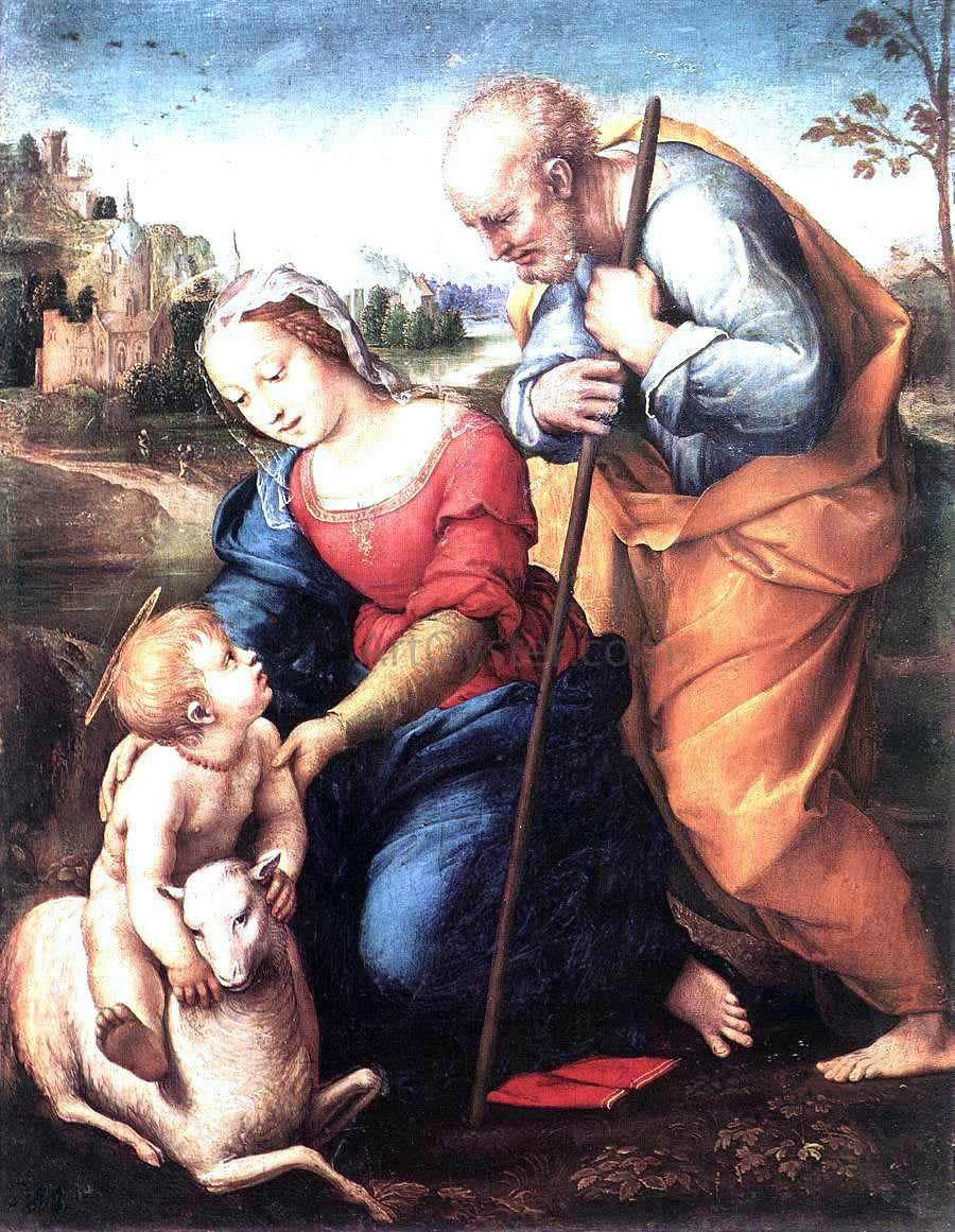 Raphael The Holy Family with a Lamb - Canvas Print