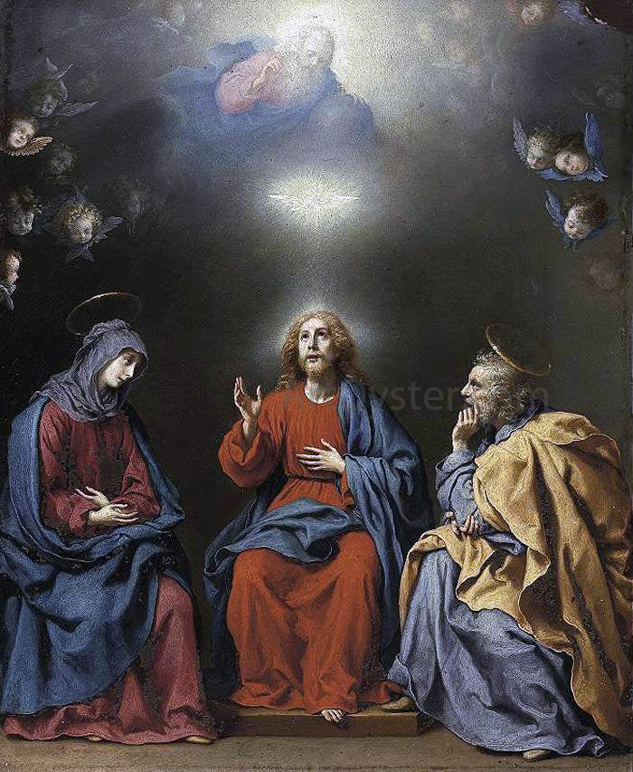 Carlo Dolci The Holy Family with God the Father and the Holy Spirit - Canvas Print