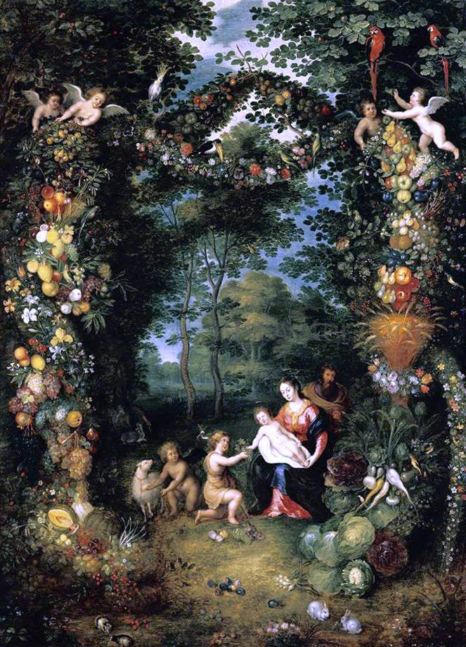 The Younger Jan Bruegel The Holy Family with St John - Canvas Print