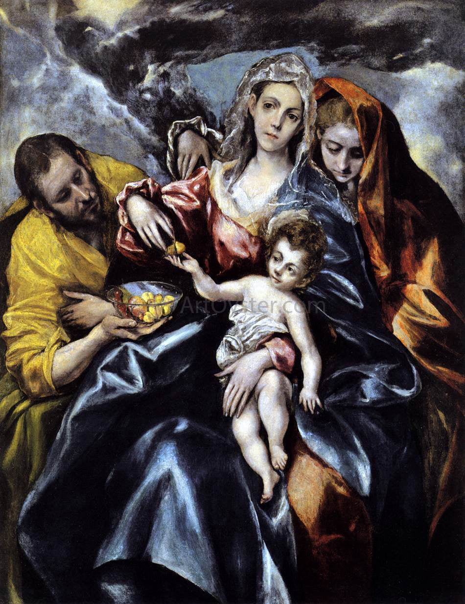 El Greco The Holy Family with St Mary Magdalen - Canvas Print