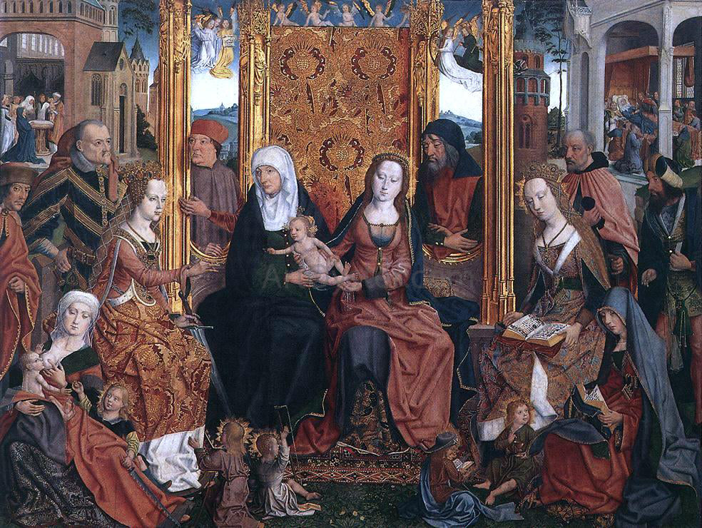 Painters (2) Masters The Holy Kinship Altarpiece (central panel) - Canvas Print