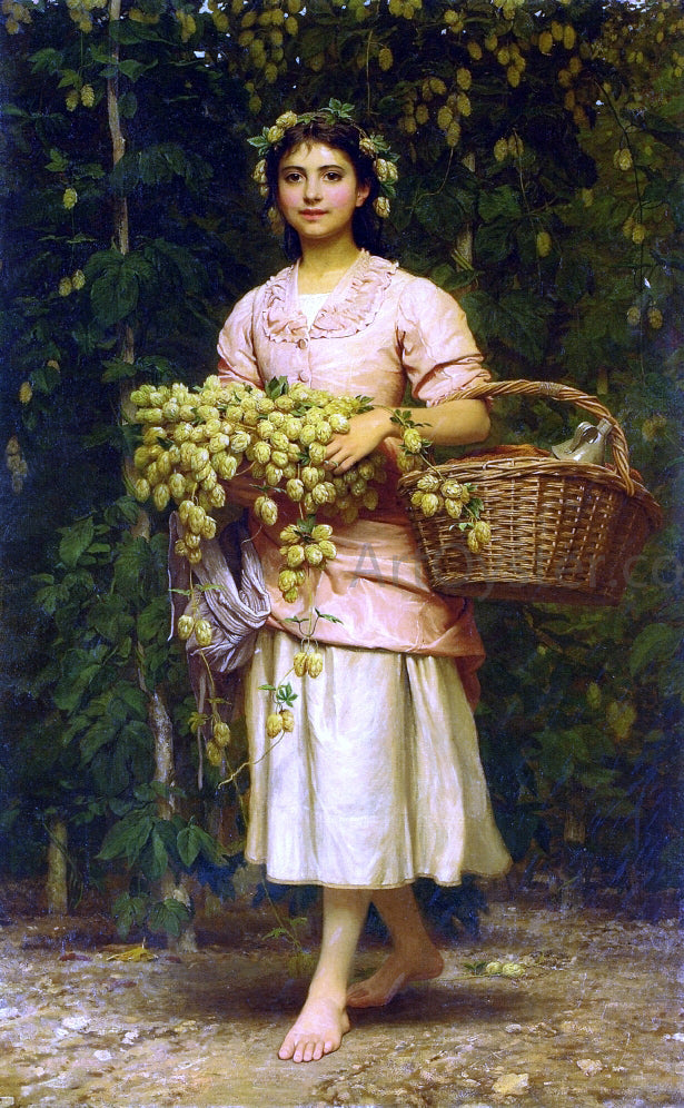 Charles Edward Perugini A Hop Picker - Canvas Print