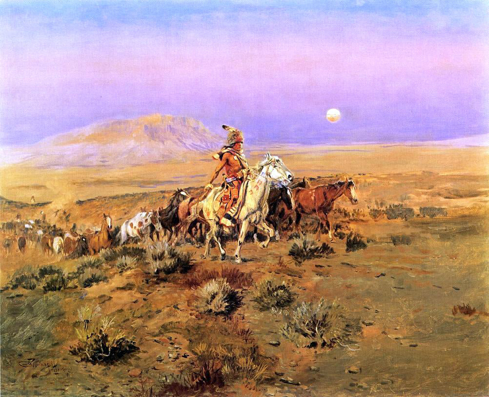 Charles Marion Russell The Horse Thieves - Canvas Print