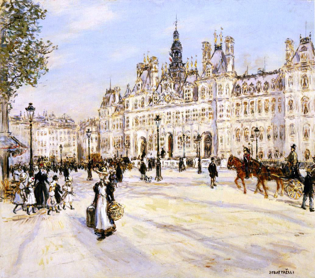 Jean-Francois Raffaelli The Hotel de Ville de Paris - Canvas Print