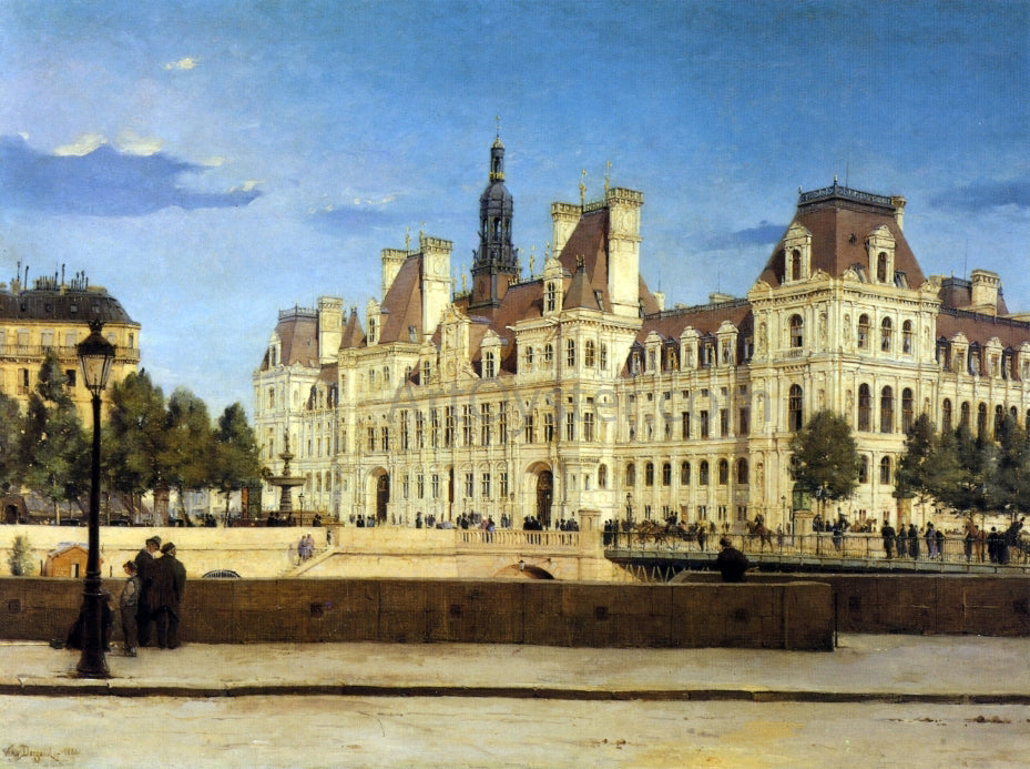 Paul Victor Dargaud The Hotel de Ville, Paris - Canvas Print