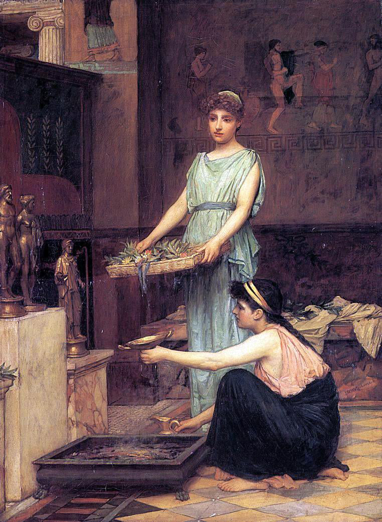 John William Waterhouse The Household Gods - Canvas Print
