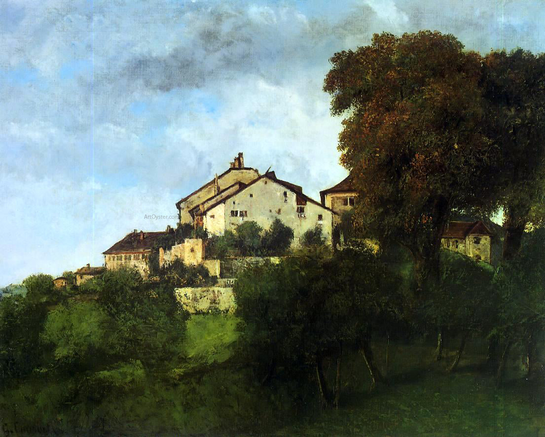 Gustave Courbet The Houses of the Chateau d'Ornans - Canvas Print