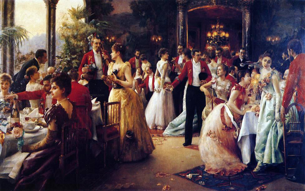 Julius LeBlanc Stewart The Hunt Supper - Canvas Print