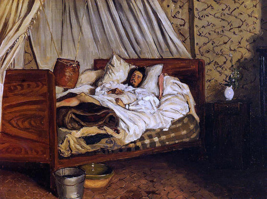 Jean Frederic Bazille The Improvised Field Hospital (also known as Monet after His Accident at the Inn of Chailly) - Canvas Print