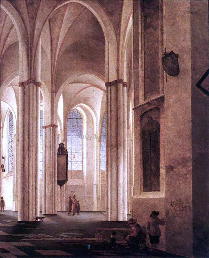 Pieter Jansz Saenredam The Interior of the Buurkerk at Utrecht - Canvas Print