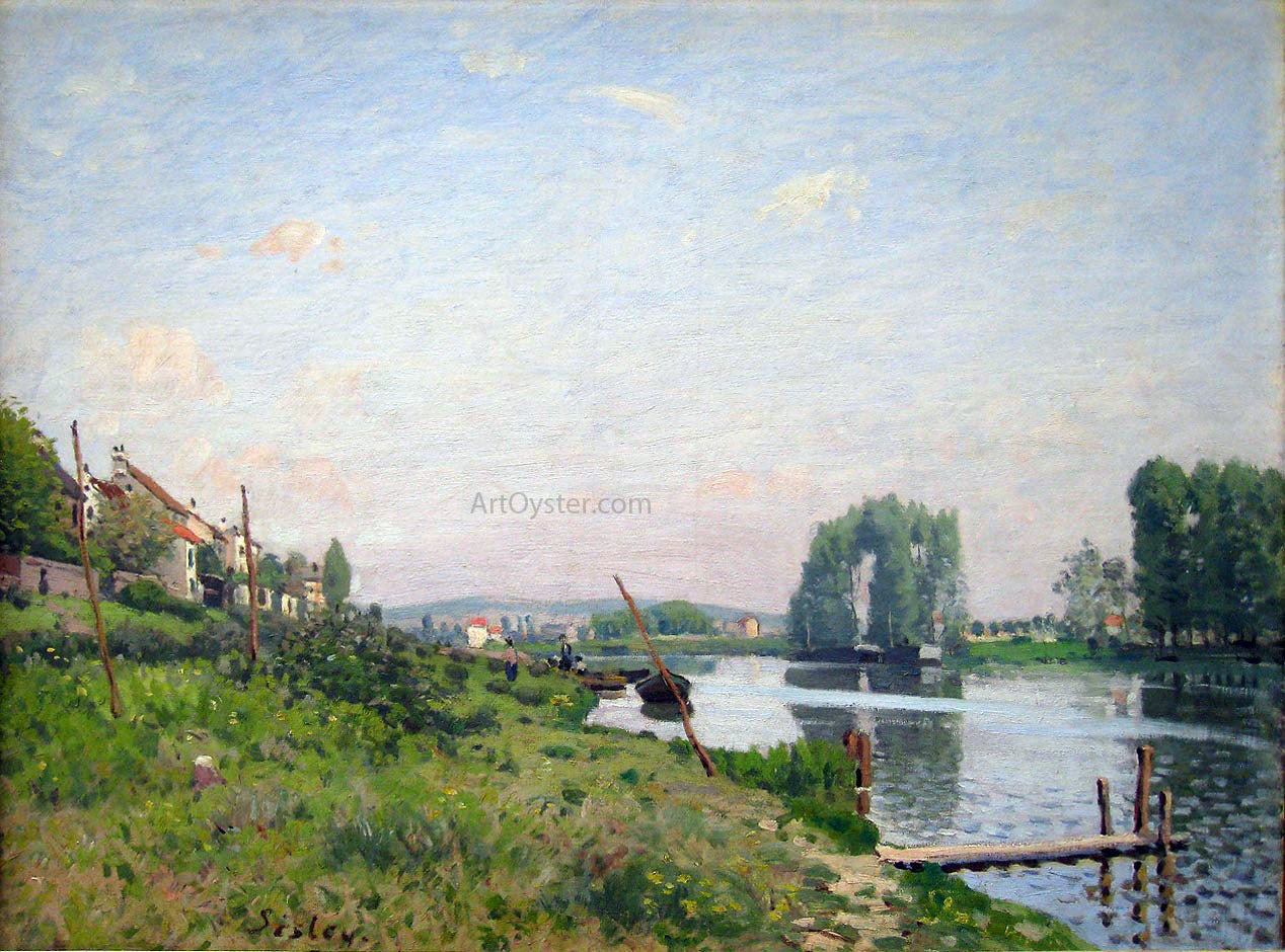 Alfred Sisley The Island of Saint-Denis - Canvas Print