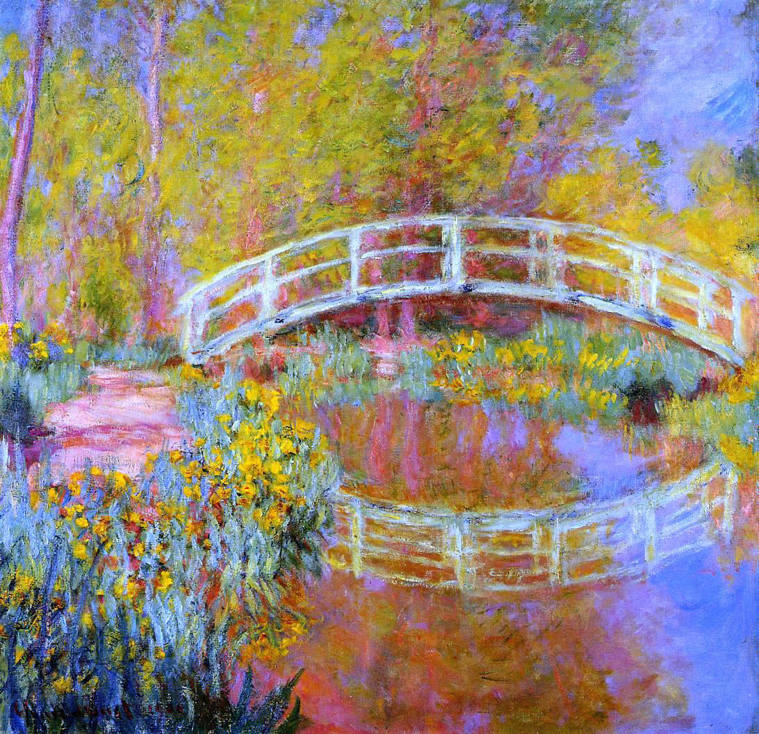 Claude Oscar Monet A Japanese Bridge at Giverny - Canvas Print