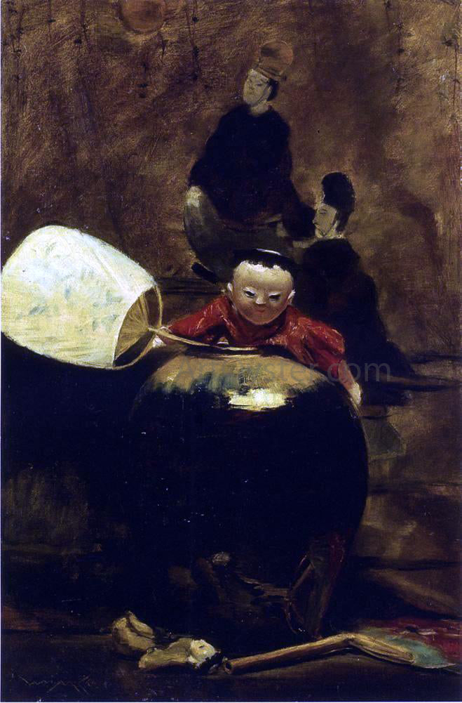 William Merritt Chase The Japanese Doll - Canvas Print