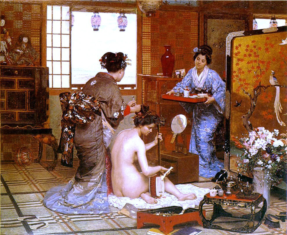 Marie-Francois Firmin-Girard The Japanese Toilette - Canvas Print