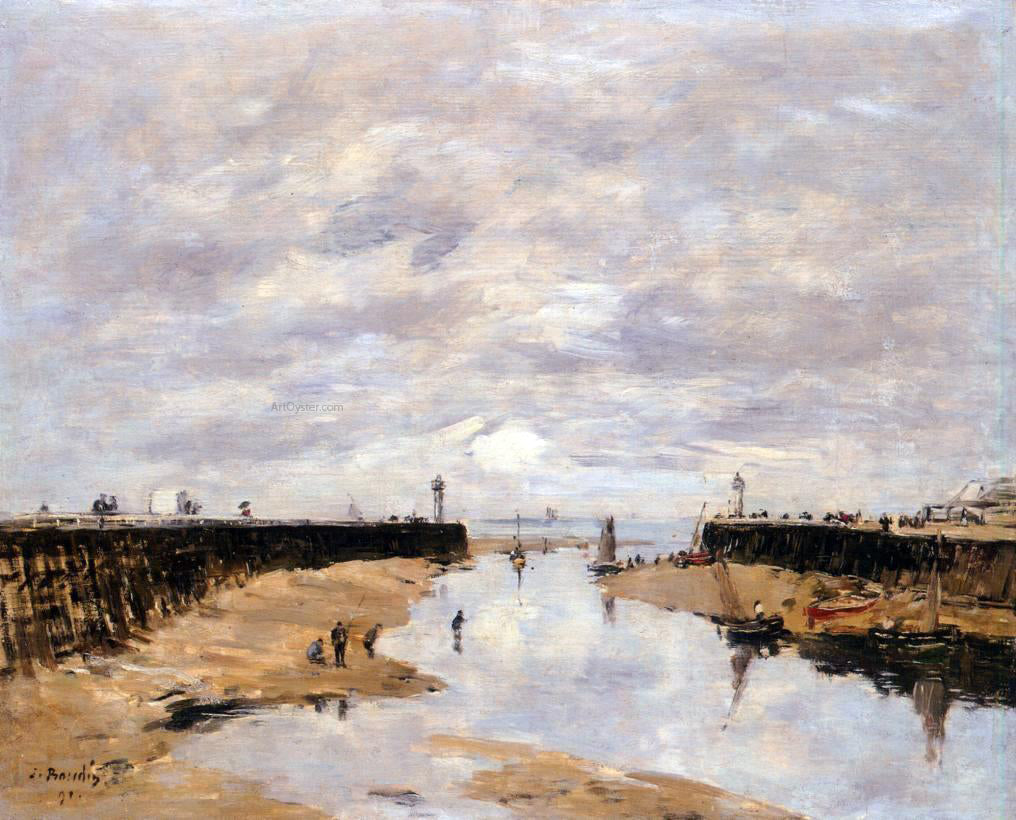 Eugene-Louis Boudin The Jetties, Low Tide, Trouville - Canvas Print