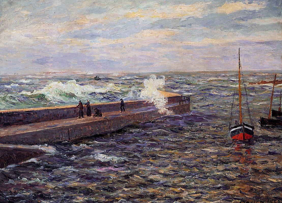 Maxime Maufra The Jetty at Pontivy, Morbihan - Canvas Print