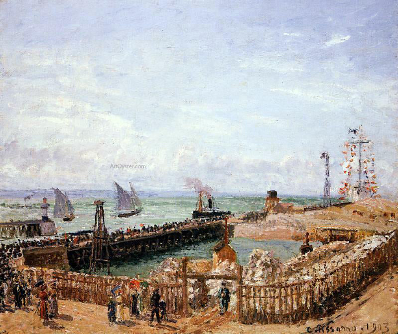 Camille Pissarro The Jetty, Le Havre - High Tide, Morning Sun - Canvas Print