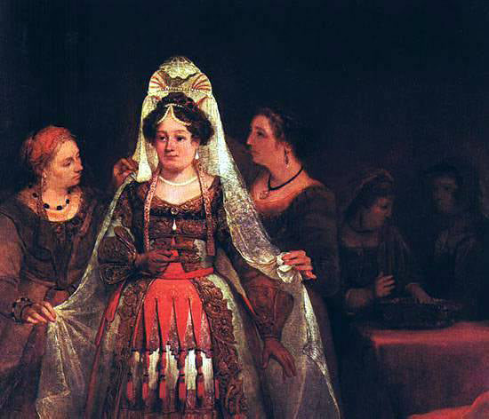 Aert De Gelder The Jewish Bride (Esther Bedecked) - Canvas Print