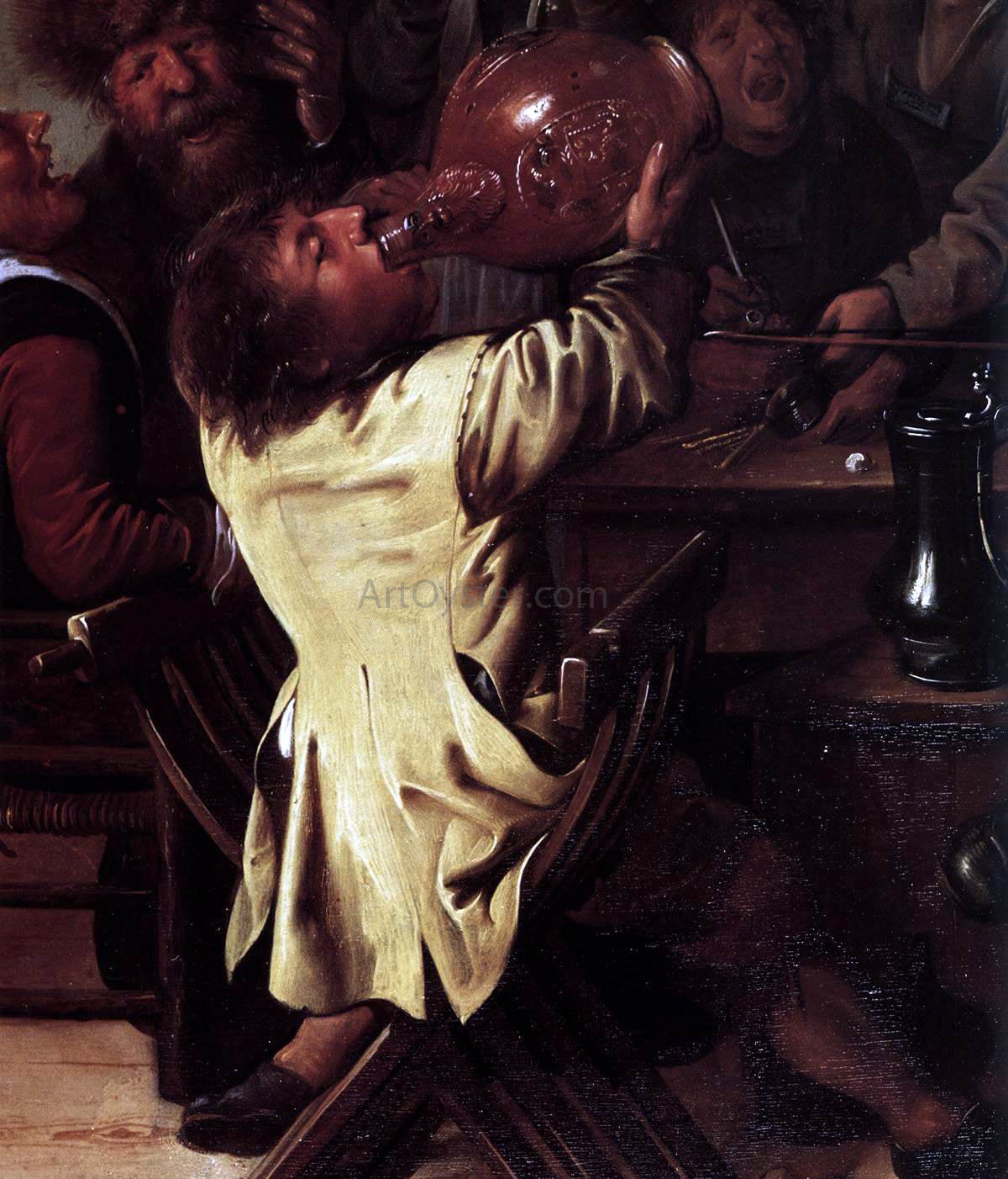 Jan Miense Molenaer The King Drinks (detail) - Canvas Print