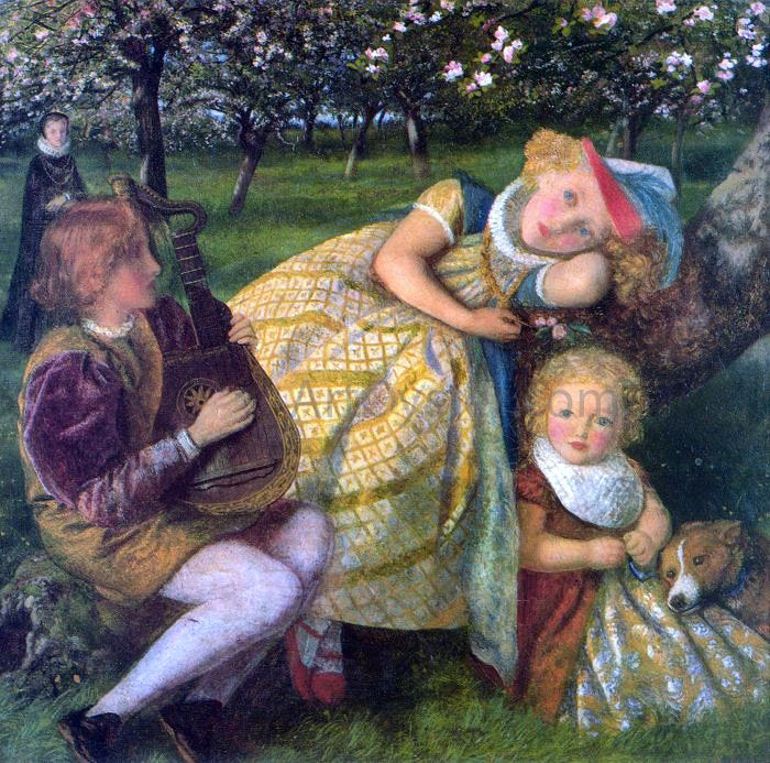 Arthur Hughes A King's Orchard (study) - Canvas Print