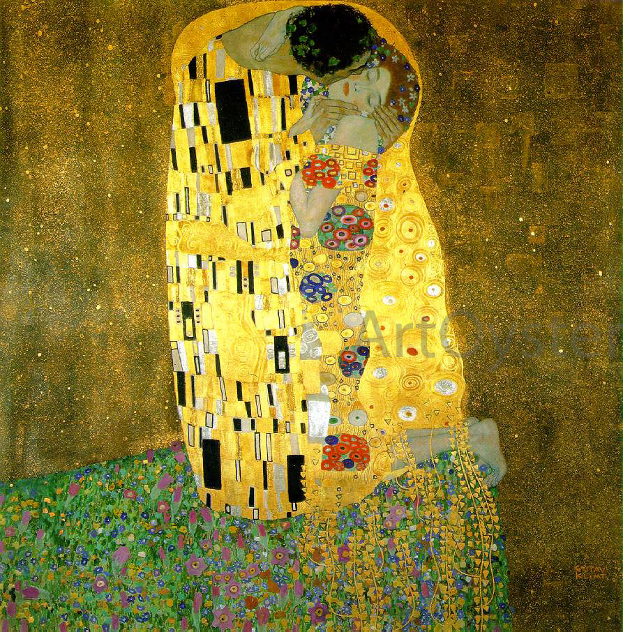 Gustav Klimt A Kiss - Canvas Print