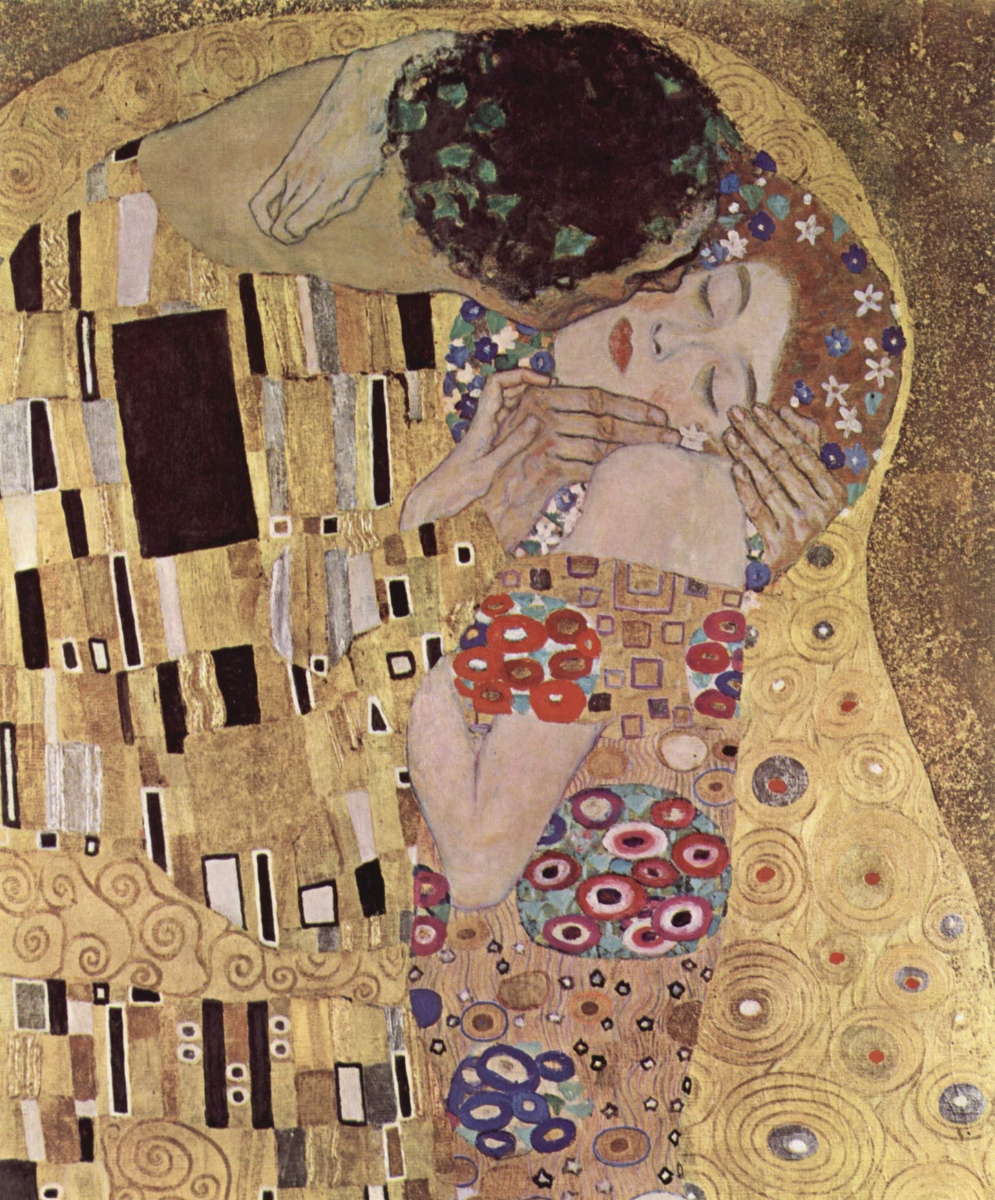 Gustav Klimt The Kiss Close Up - Canvas Print