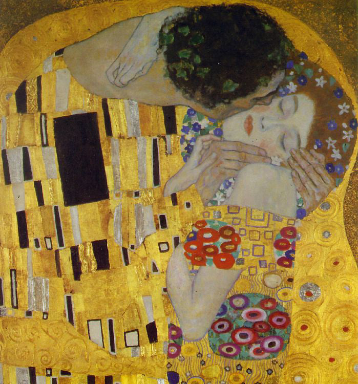 Gustav Klimt A Kiss Detail - Canvas Print