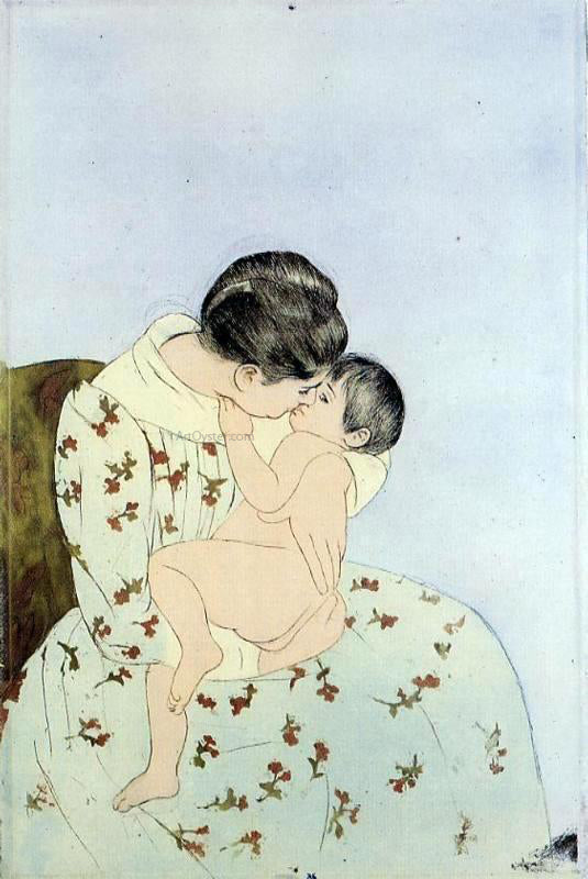 Mary Cassatt The Kiss - Canvas Print