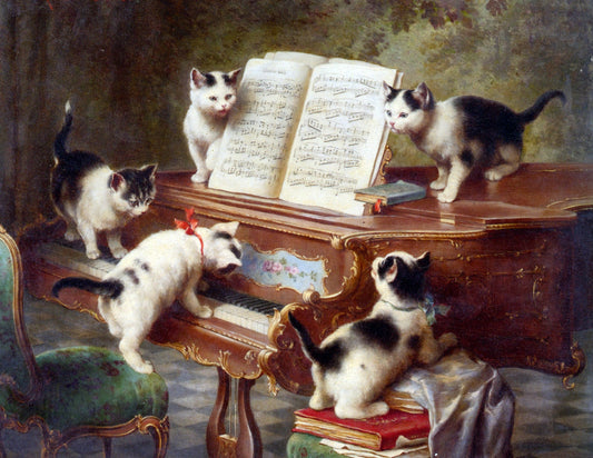 Carl Reichert The Kittens Recital - Canvas Print