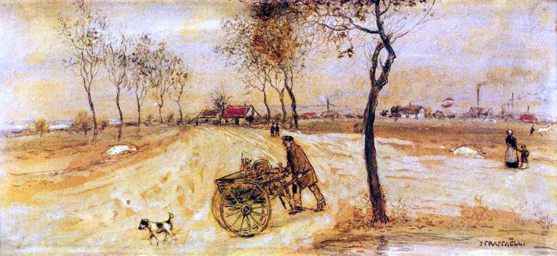 Jean-Francois Raffaelli The Knife Grinder - Canvas Print