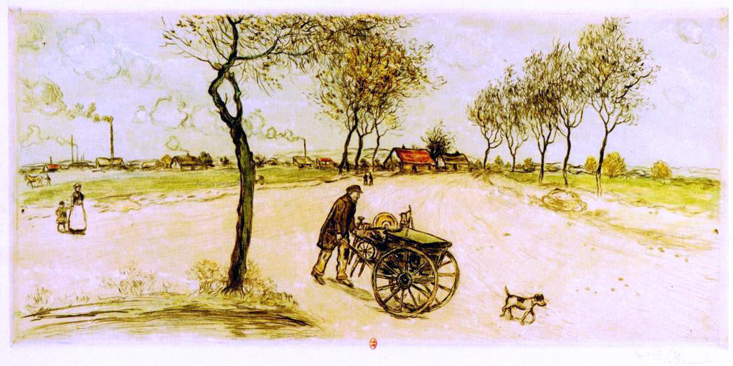 Jean-Francois Raffaelli The Knife Sharpener - Canvas Print