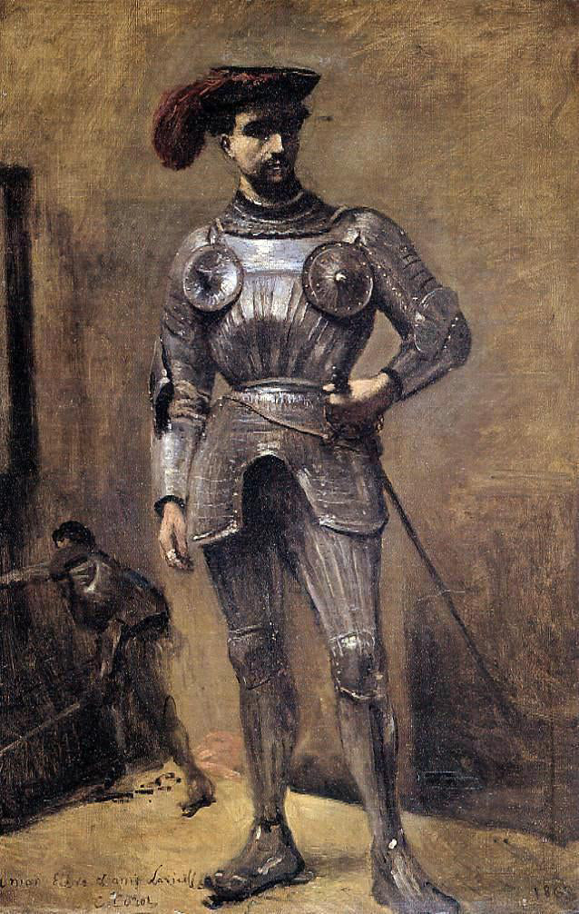 Jean-Baptiste-Camille Corot The Knight - Canvas Print
