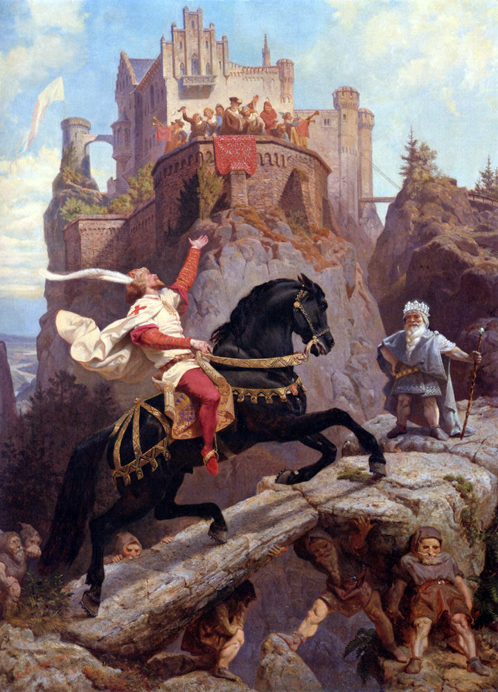 Emanuel Gottlieb Leutze The Knight of Sayn and the Gnomes - Canvas Print