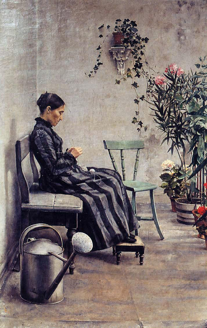Georges Lemmen The Knitter - Canvas Print